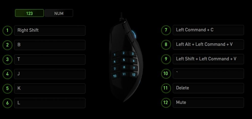 Razer naga FCPX set up