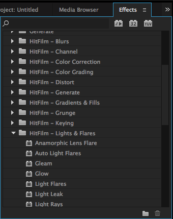 Hitfilm effects in Premiere Pro