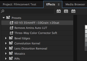 saving filmconvert premiere preset