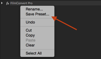 Save Preset