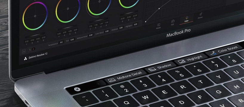 DaVinci resolve on new macbook pro with touchbar