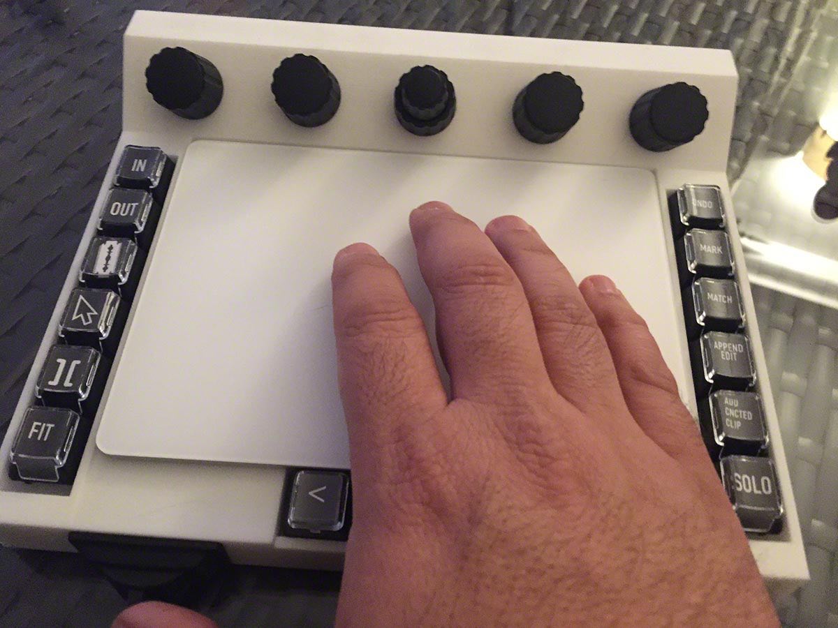 Custom built trackpad interface for video editing