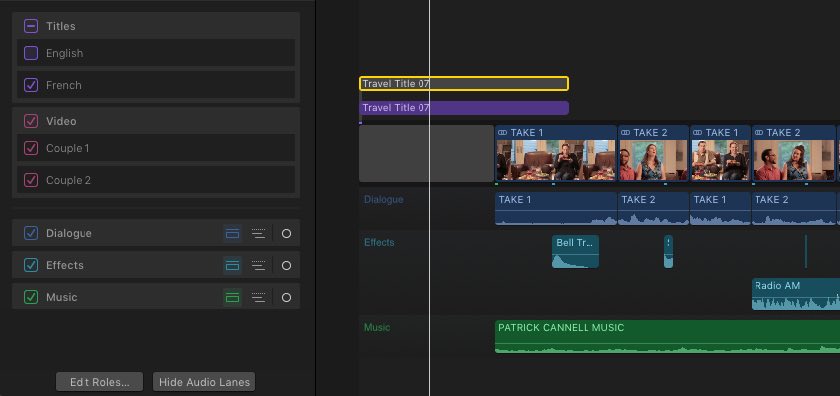 using roles in fcpx