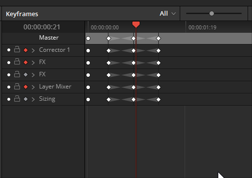 keyframe editing in resolve 14