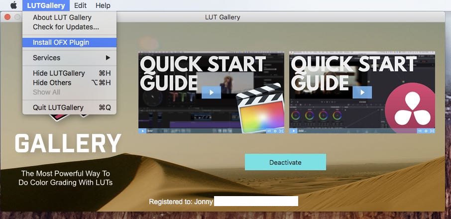 how to install LUT Gallery