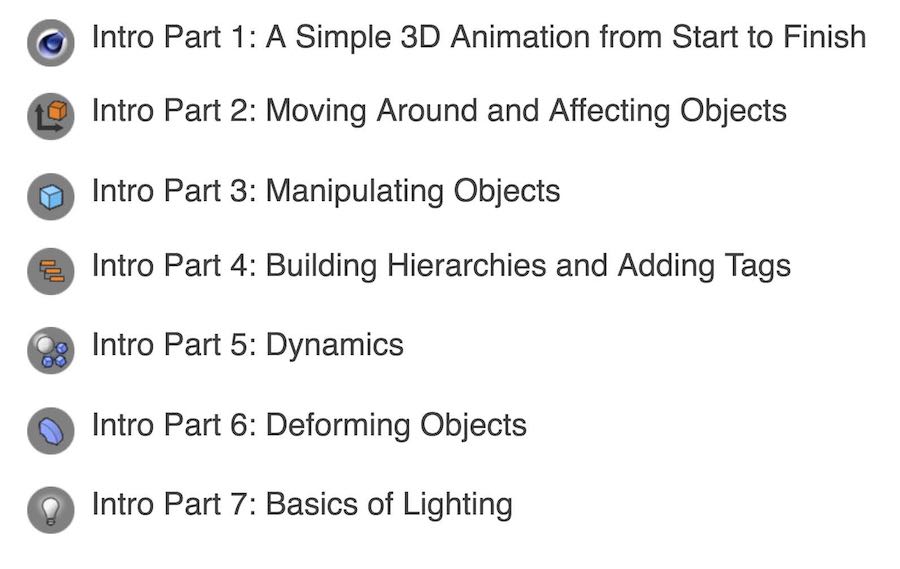 intro tutorials to C4D