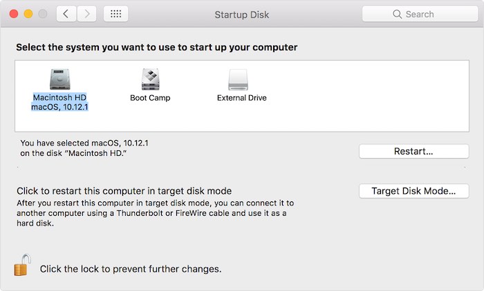 Boot from an external drive in mac