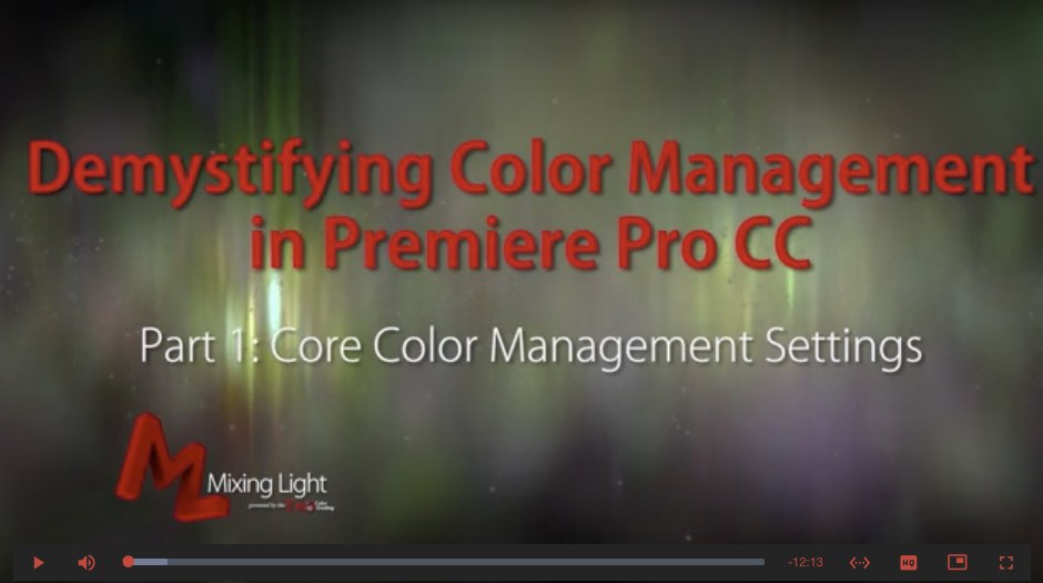colour management in adobe premiere pro