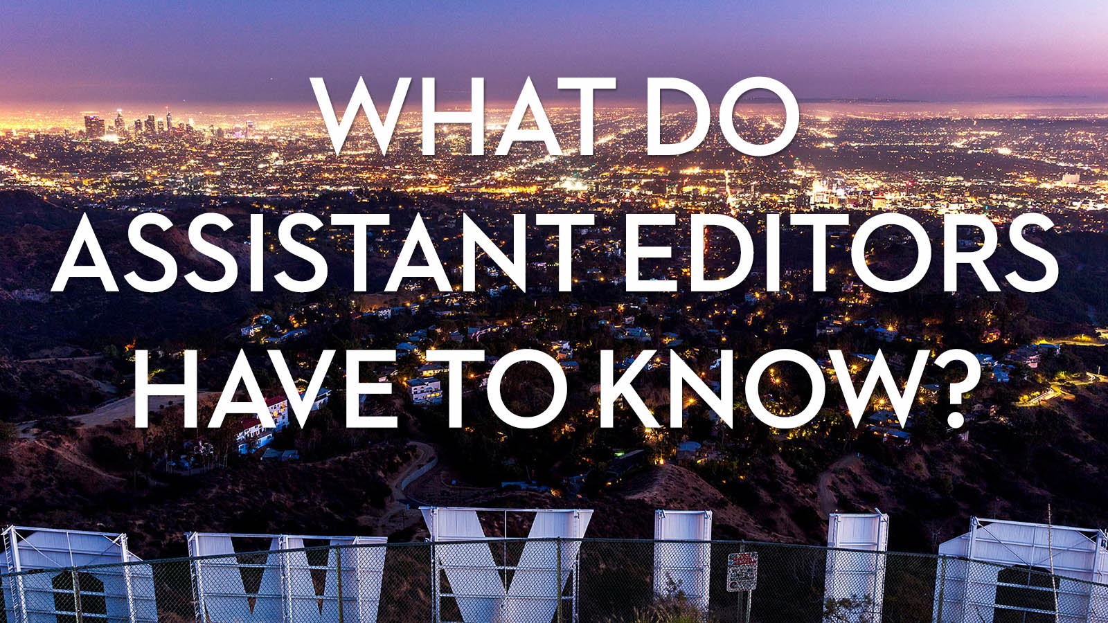 what do assistant film editors have to know