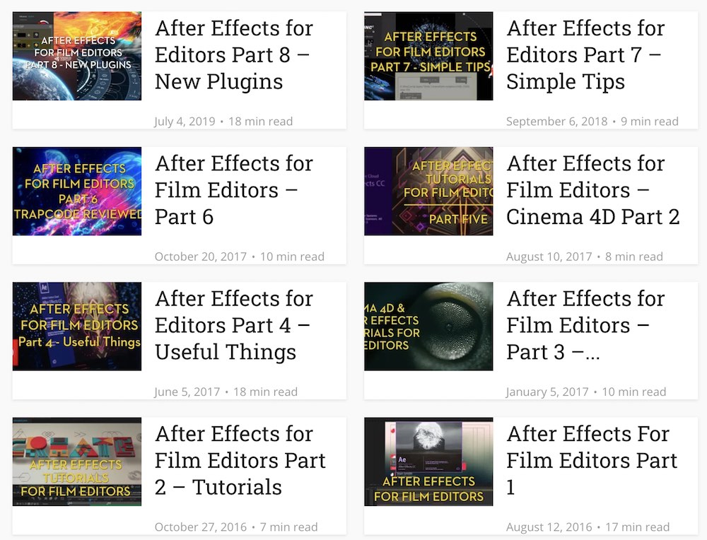 After Effects for Film Editors