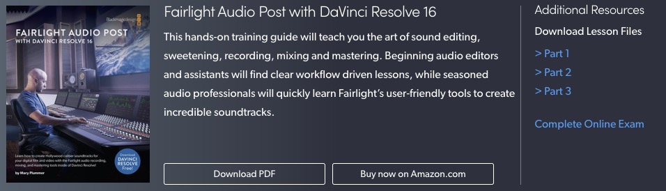 Download DaVinci Resolve Fairlight Training free