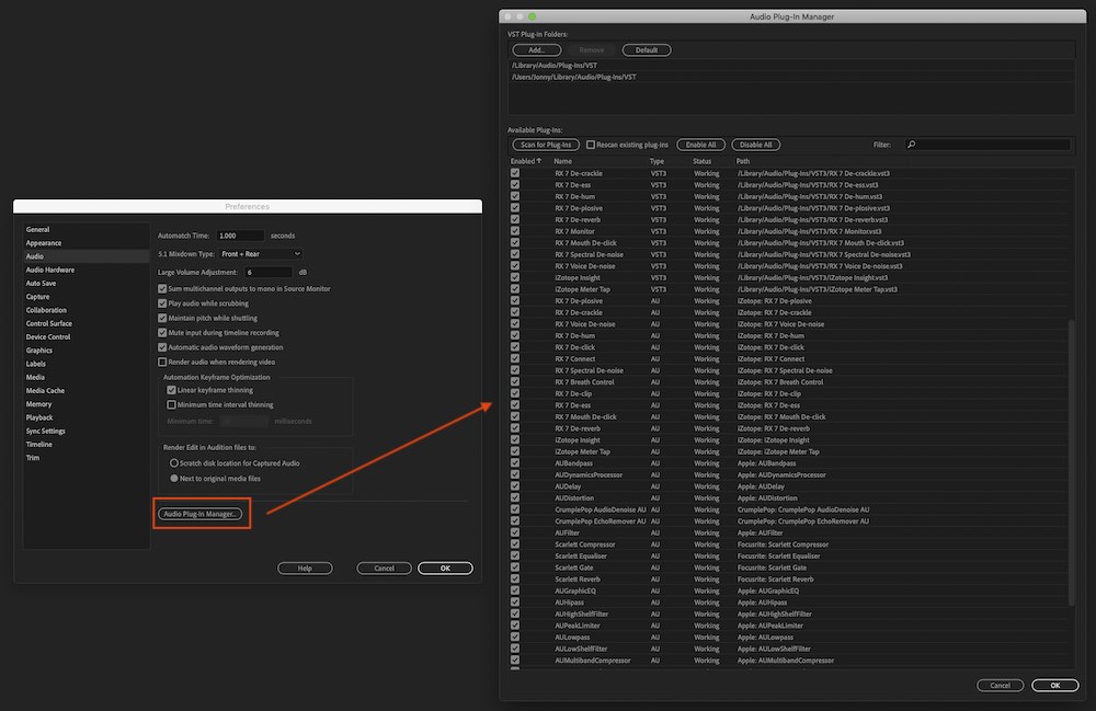 where to install audio plugins in adobe premiere pro