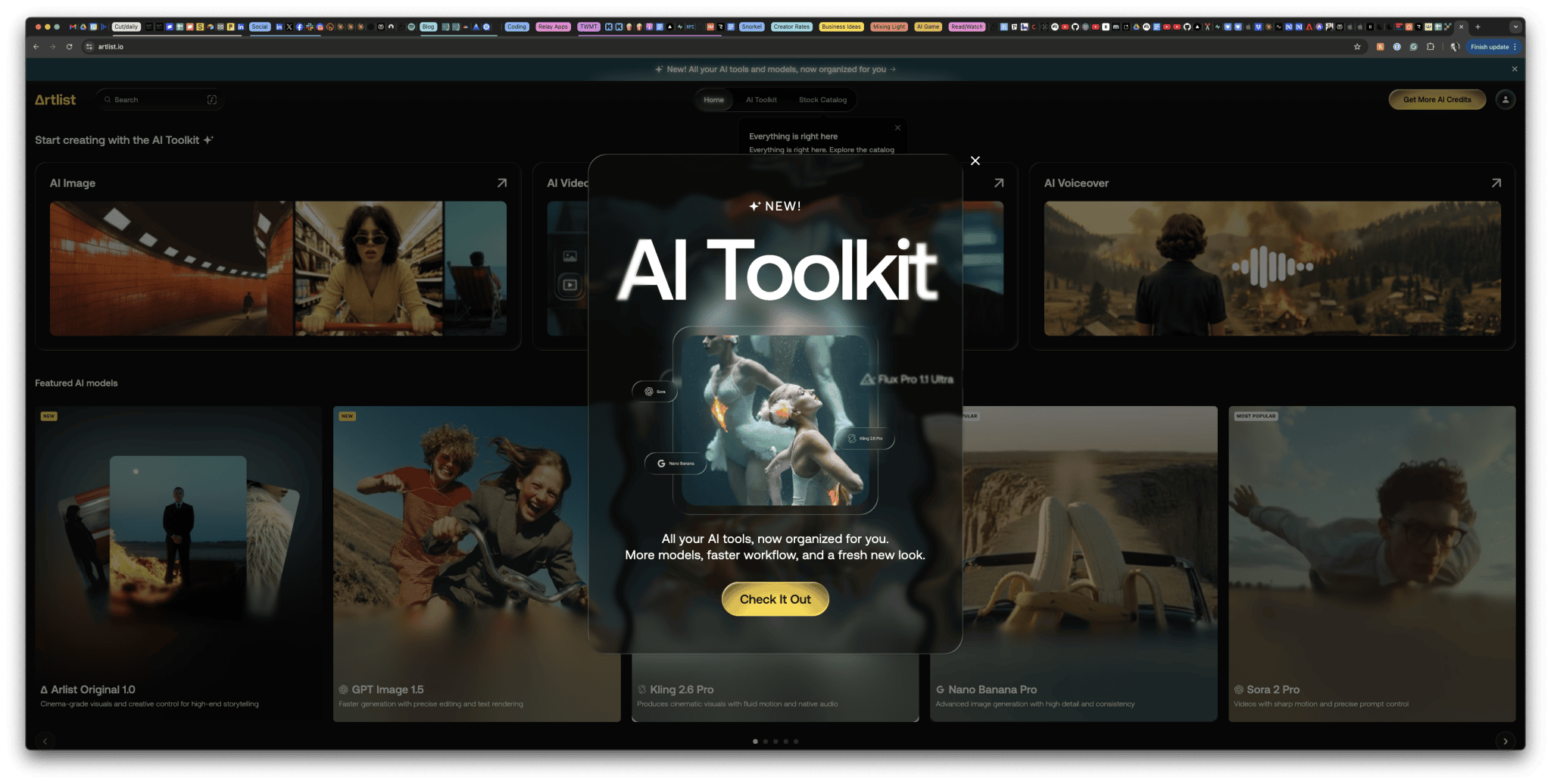 Официальный запуск функционала Artlist Toolkit в начале года